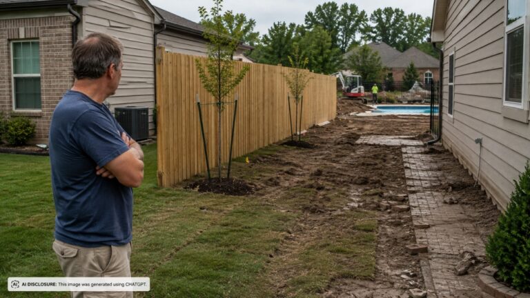 Homeowner Lets a Neighbor Tear Up the Yard for a Pool Under a $3,000 Restoration Deposit and a September 15 Deadline — Then Watches Him Blow Past It and Build a Large Wood Fence Where He “Believes” the Property Line Is