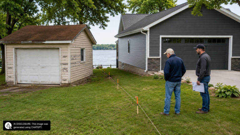 Homeowners Learn Both Their Garages Sit on the Neighbor’s Lot Where No Survey Pins Were Set — Then the Court Denies Ownership but Lets Them Stay