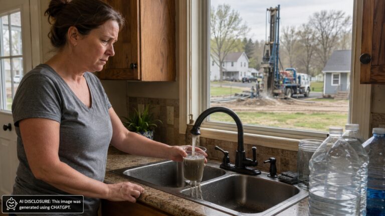 Homeowner’s Water Turns Dark Gray for a Week After a Neighbor Drills a New Well Across the Street — Then the Well Company Says “These Things Happen”