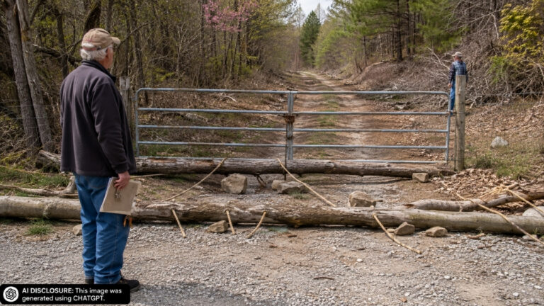 Landowner’s Only Way Home Is a Path Across the Neighbor’s Property — Then He Locks the Gate and Lays Logs and Ropes Across the Trail
