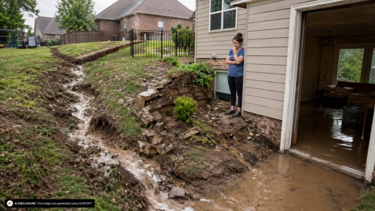 Property Owner Finds a Neighbor Cut Into Her Land to Reroute Water Onto the Property — Then a Room Floods From the Runoff