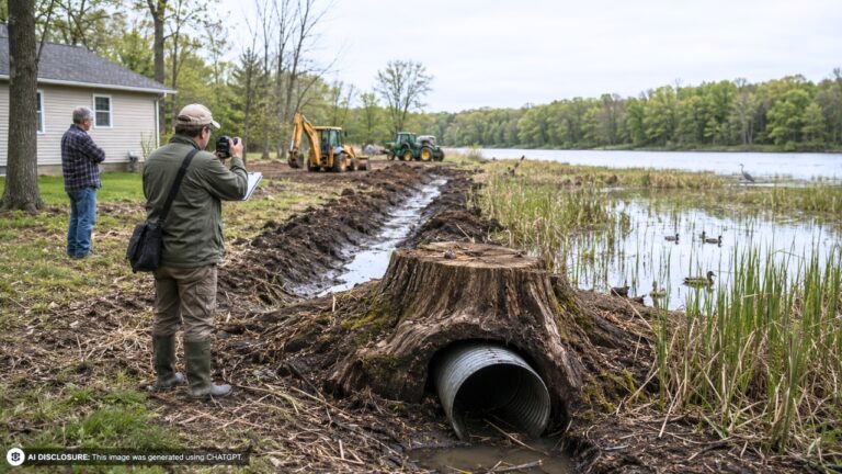 Rural Michigan Landowner Finds the Neighbor Draining a Protected Wetland Behind the House Through a Culvert Hidden Under a Stump — Then a State Inspector Says He’s Taking It Seriously