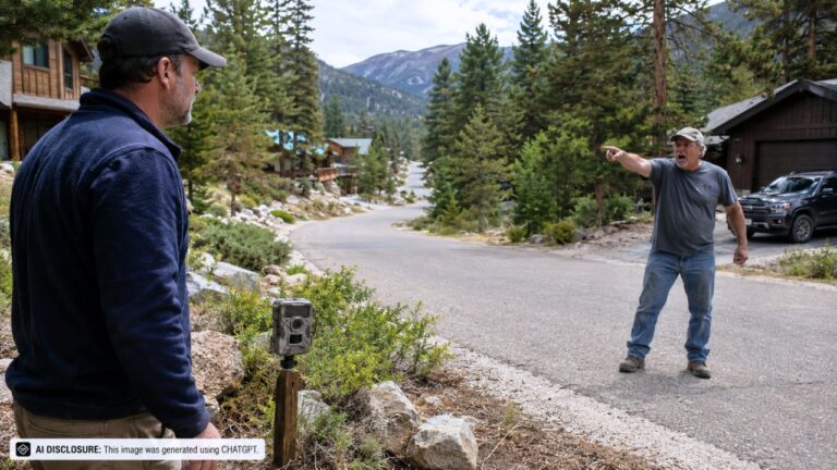Rural Mountain Homeowner Sets Up a Trail Camera on Their Own Property to Catch Coyotes on the Road — Then the Neighbor Threatens to Shoot It Down