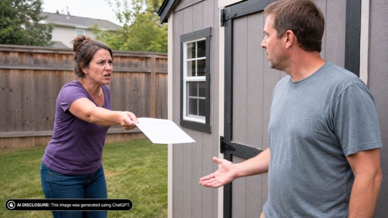 Homeowner Sets Up a New Backyard Shed — Then the Neighbor Storms Over Screaming and Hands Over a List of Demands, Including Moving It Twenty Feet to Restore Her View
