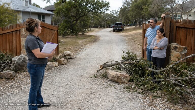 Homeowner Files an Affidavit Claiming Exclusive Possession of the Private Road to the Neighbors’ Back Gates — Then a Jury Disbelieves Her and Statutory Damages Follow