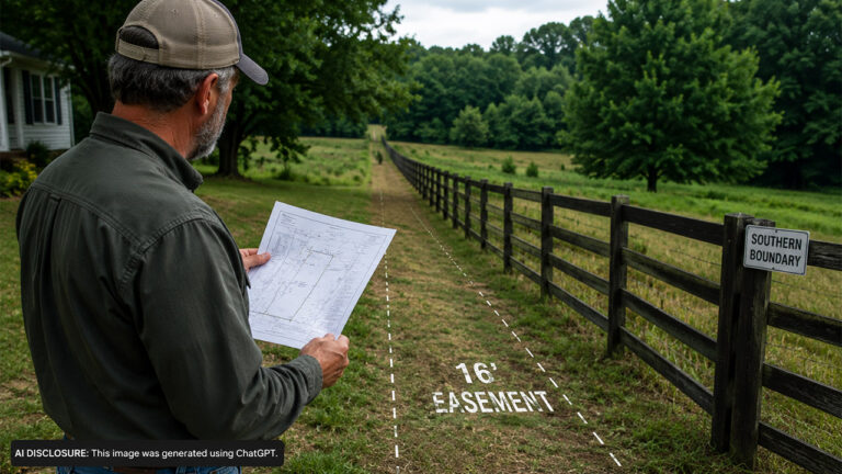 Landowner Finds a Sixteen-Foot Easement Running Along His Southern Boundary — Then the Court Affirms a Boundary by Acquiescence and Denies His Counterclaim